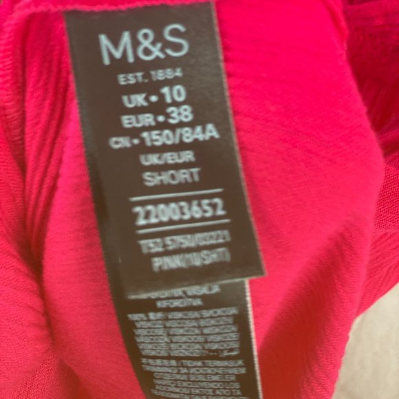 Marks & Spencer M&S Collection Hot Pink Sleeveless Flowy Beach Dress Size 6 - Picture 10 of 10